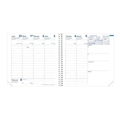 Quo Vadis - Agenda année scolaire - Spiralé - 2026-2027 - Exécutif S Septembre - Semainier Planning - Français - Club - Bleu - 13 mois de août à août - 16x16 cm