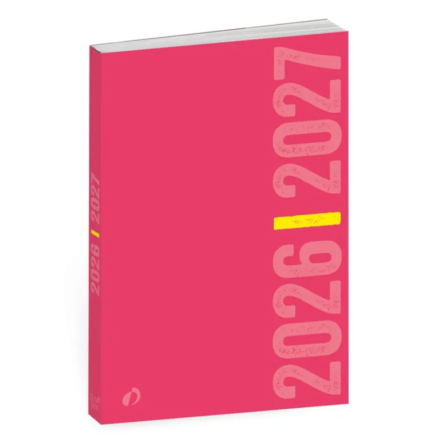 Quo Vadis - Agenda année scolaire - 2026-2027 - Eurotextagenda - Journalier - Multilingue - Welcome - Rose - 12 mois de août à juillet - 12x17 cm - Papier Clairefontaine blanc - Fabrication française