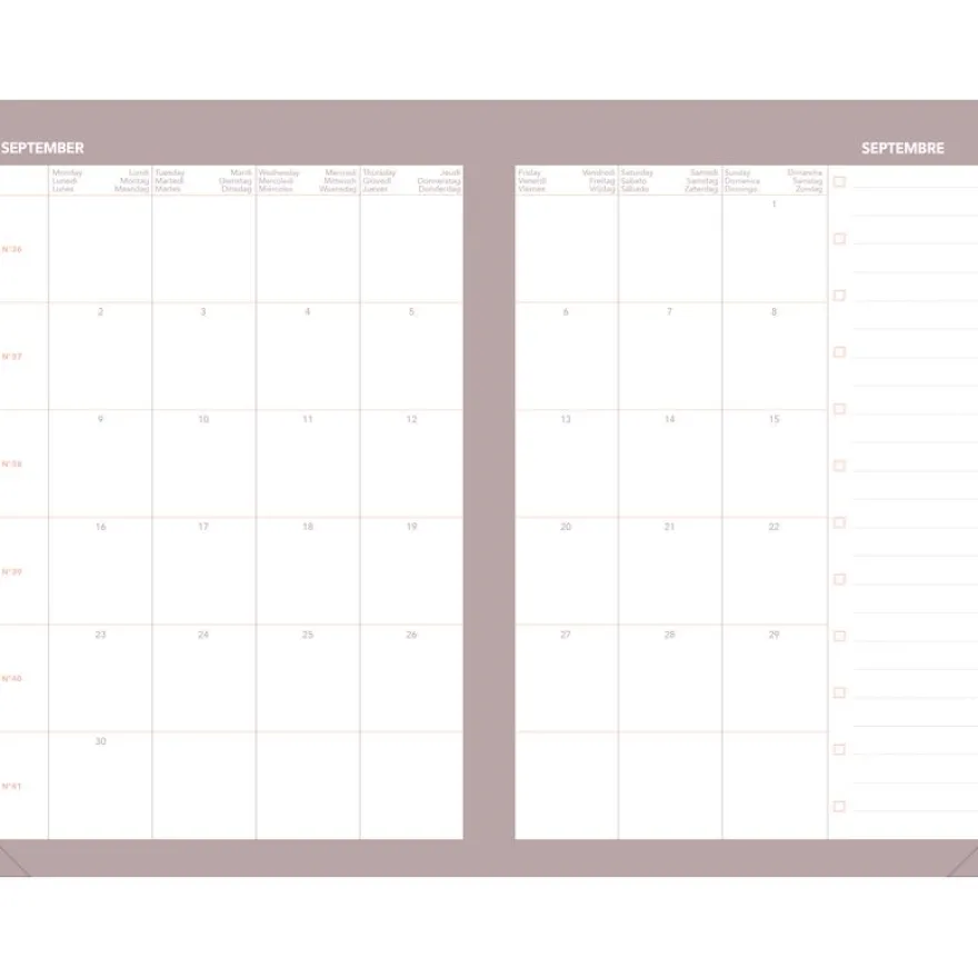 Quo Vadis - Agenda année scolaire - 2026-2027 - Ministre Septembre Color - Semainier Planning - Multilingue - Festy - Bleu - 13 mois de août à août - 16x24 cm