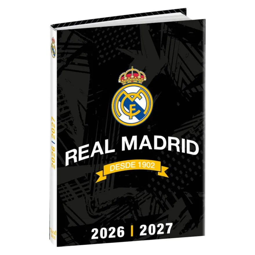 Quo Vadis - Agenda année scolaire - 2026-2027 - Eurotextagenda - Journalier - Multilingue - Real Madrid - 12 mois de août à juillet - 12x17 cm - Papier Clairefontaine blanc - Fabrication française