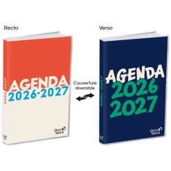 Quo Vadis - Agenda année scolaire - 2026-2027 - Agenda DYS - Journalier - Français - 13x21 cm - Papier Clairefontaine blanc - Fabrication française