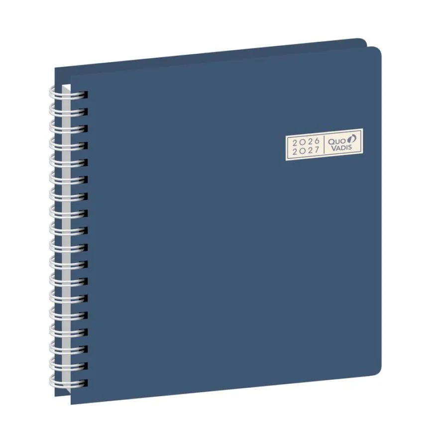 Quo Vadis - Agenda année scolaire - Spiralé - 2026-2027 - Exécutif S Septembre - Semainier Planning - Français - Egeo - 13 mois de août à août - 16x16 cm