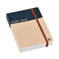 Quo Vadis - Agenda année scolaire - 2026-2027 - Eurotextagenda Recyclé - Journalier - Multilingue - Bleu - 12 mois de août à juillet - 12x17 cm - Papier Clairefontaine recyclé - Fabrication française