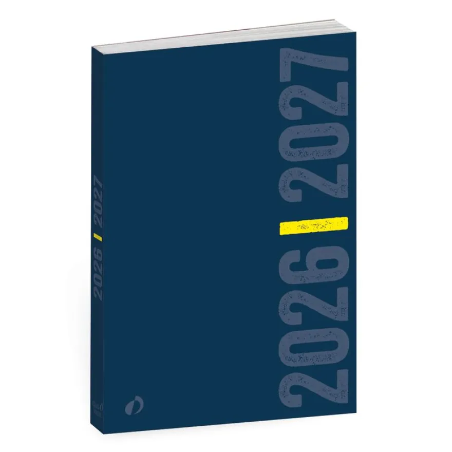 Quo Vadis - Agenda année scolaire - 2026-2027 - Eurotextagenda - Journalier - Multilingue - Welcome - Bleu - 12 mois de août à juillet - 12x17 cm - Papier Clairefontaine blanc - Fabrication française