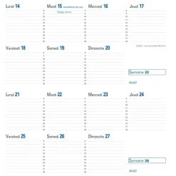 Quo Vadis - Agenda année scolaire - 2026-2027 - Sept-Bi - Quinzainier - Français - Impala - Bleu - 12 mois de mi-août à mi-août - 8,8x17 cm - Papier Clairefontaine blanc - Fabrication française