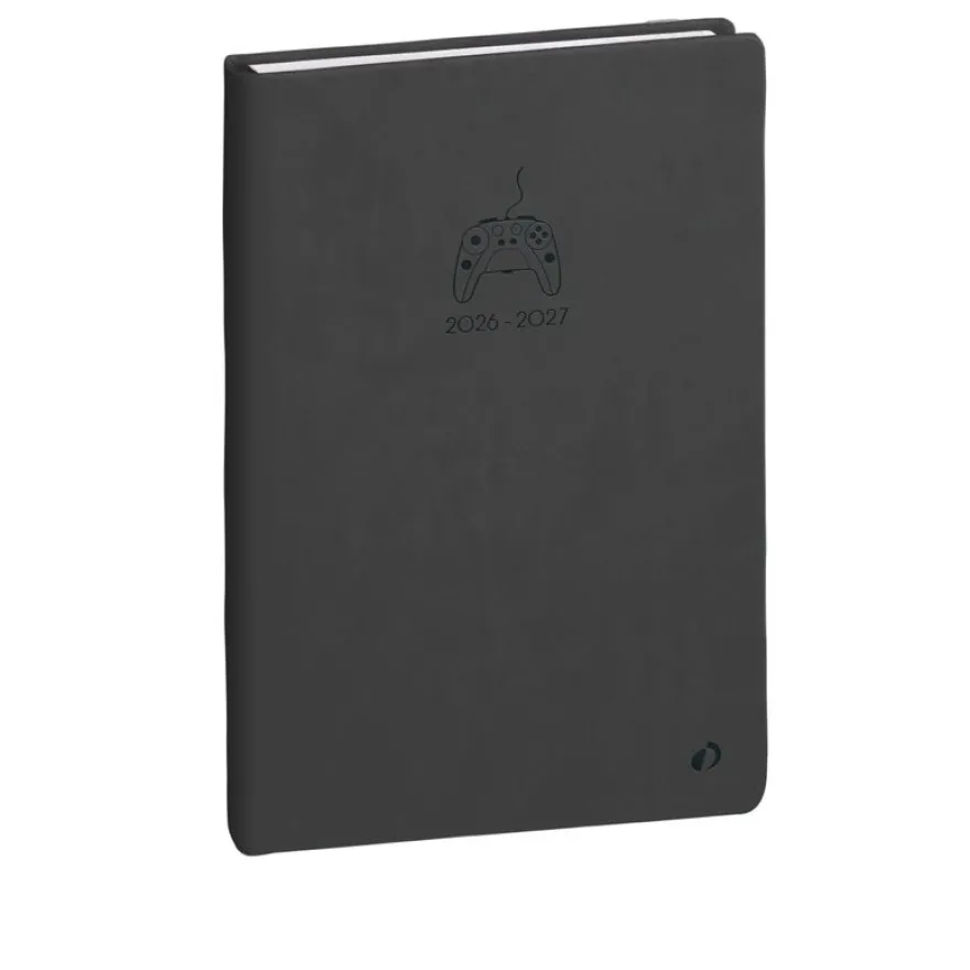Quo Vadis - Agenda année scolaire - 2026-2027 - Eurotextagenda - Journalier - Multilingue - Paco - Gris - 12 mois de août à juillet - 12x17 cm - Papier Clairefontaine blanc - Fabrication française