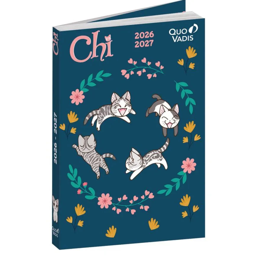 Quo Vadis - Agenda année scolaire - 2026-2027 - Eurotextagenda - Journalier - Multilingue - Chi - 12 mois de août à juillet - 12x17 cm - Papier Clairefontaine blanc - Fabrication française