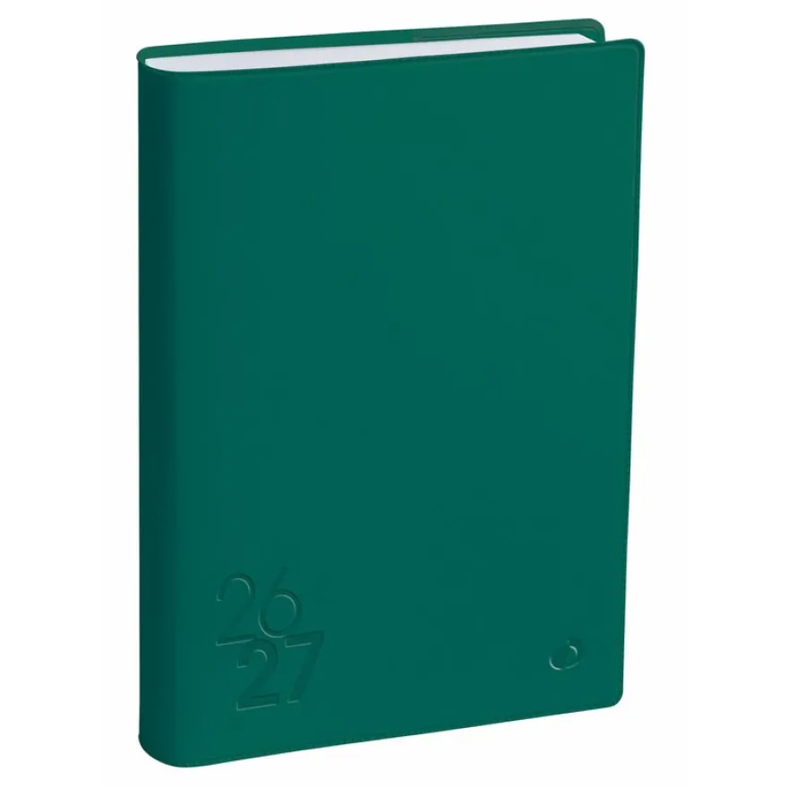 Quo Vadis - Agenda année scolaire - 2026-2027 - Eurotextagenda - Journalier - Multilingue - Touch - Vert - 12 mois de août à juillet - 12x17 cm - Papier Clairefontaine blanc - Fabrication française