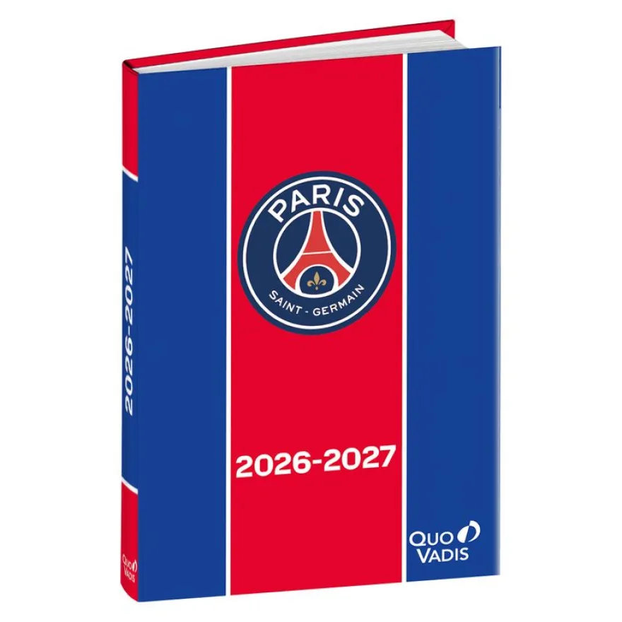 Quo Vadis - Agenda année scolaire - 2026-2027 - Eurotextagenda - Journalier - Multilingue - PSG - 12 mois de août à juillet - 12x17 cm - Papier Clairefontaine blanc - Fabrication française