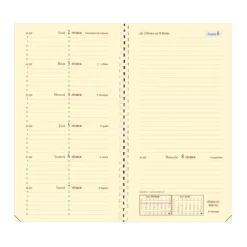Quo Vadis - Agenda année scolaire - Spiralé - 2026-2027 - Italsept S Prestige - Semainier Horizontal - Français - Soho - Rose - 13 mois de août à août - 8,8x17 cm