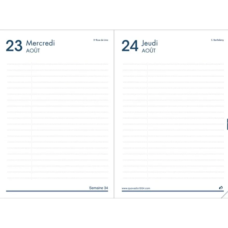 Quo Vadis - Agenda année scolaire - 2026-2027 - Textagenda 21 - Journalier - Français - Impala - Noir - 12 mois de septembre à août - 13x21 cm - Papier Clairefontaine blanc - Fabrication française
