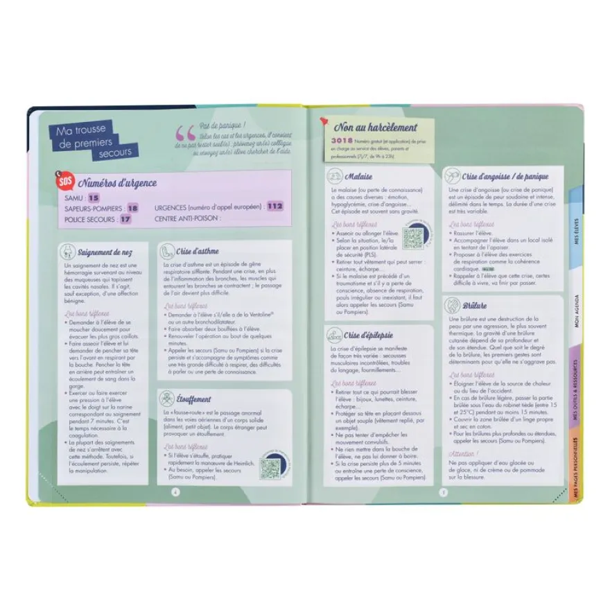 Quo Vadis - Agenda enseignant - 2026-2027 - Mon Agenda Pédagogique - Semainier Horizontal - Français - Multicolore - 12 mois de mi-juillet à mi-juillet - 21x29,7 cm