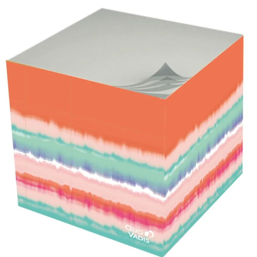 Quo Vadis - Bloc cube - Fantaisie - Multicolore - 9x9x8 cm - Papier Clairefontaine blanc - Fabrication française