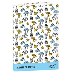 Quo Vadis - Cahier de textes - Français - Olympique de Marseille - Journalier - 15x21 cm - Papier Clairefontaine blanc - Fabrication française