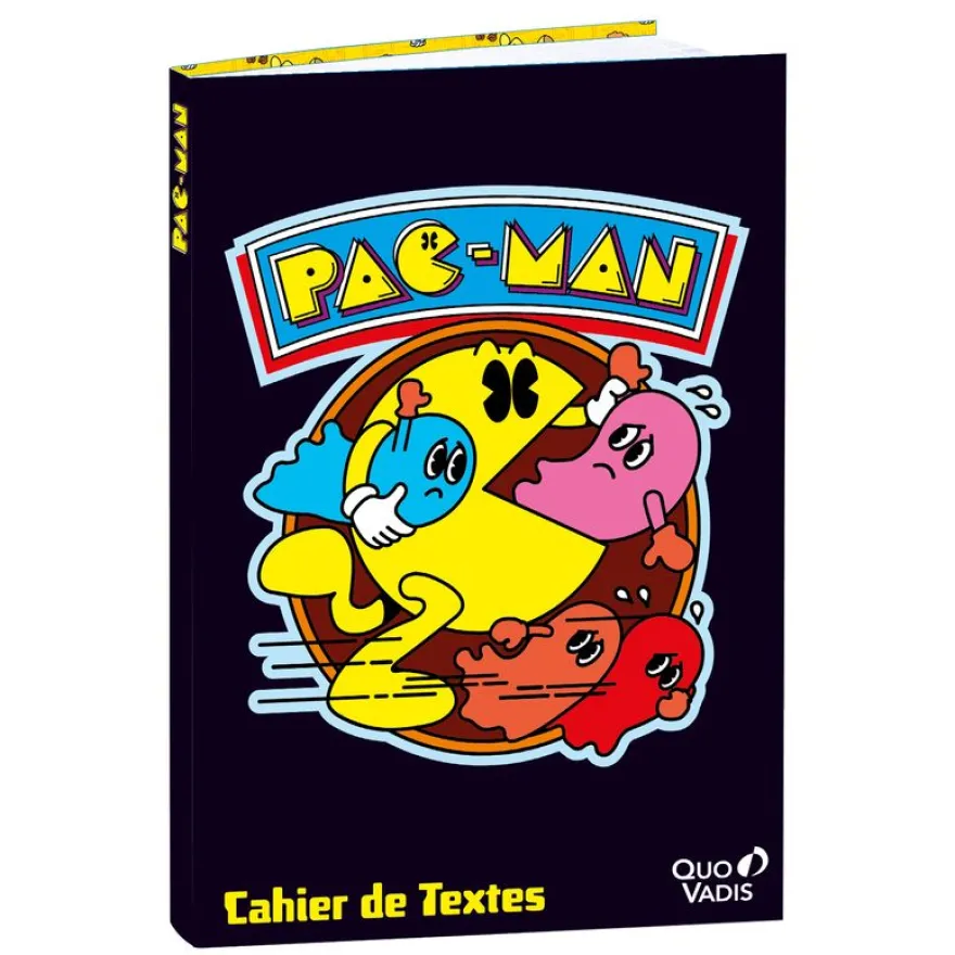 Quo Vadis - Cahier de textes - Français - Pac man - Journalier - 15x21 cm - Papier Clairefontaine blanc - Fabrication française