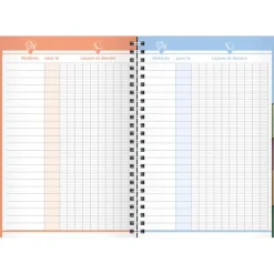 Quo Vadis - Cahier de textes - Spiralé - Français - Louise & Arthur - Journalier - 15x21 cm - Papier Clairefontaine blanc - Fabrication française
