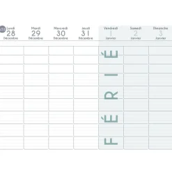Quo Vadis - Calendrier familial à feuillets - Spiralé - 2026-2027 - Français - Family Planner - 12 mois de septembre à août - 30x30 cm - Papier Clairefontaine blanc - Fabrication française