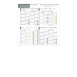 Quo Vadis - Calendrier familial à feuillets - Spiralé - 2026-2027 - Français - Family Planner - 16 mois de septembre à décembre - 30x30 cm - Papier Clairefontaine blanc - Fabrication française