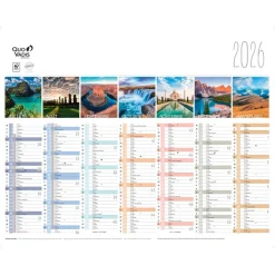 Quo Vadis - Calendrier Fantaisie 7 mois par face - 43 x 33,5 cm - Terre