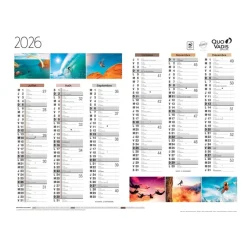 Quo Vadis - Calendrier éphéméride - 2025 - Français - Fantaisie - Multicolore - 12 mois de janvier à décembre - 27x21 cm - Papier Clairefontaine blanc - Fabrication française