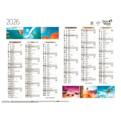 Quo Vadis - Calendrier éphéméride - 2025 - Français - Fantaisie - Multicolore - 12 mois de janvier à décembre - 55x40,5 cm - Papier Clairefontaine blanc - Fabrication française