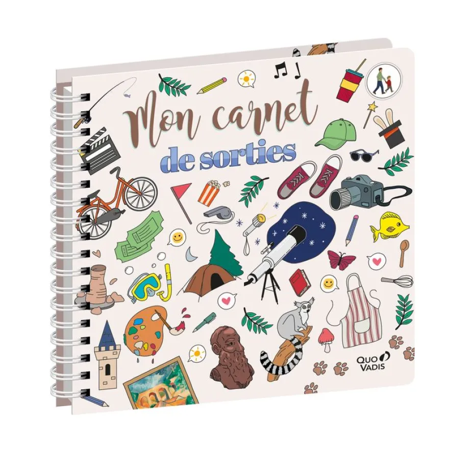 Quo Vadis - Carnet de sorties - Spiralé - Français - Carnets thématiques - Multicolore - 24x24 cm - Papier Clairefontaine blanc - Fabrication française