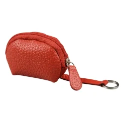 Quo Vadis - Mini porte-clés/porte-monnaie - Goya - Rouge - 7,5x4x7 cm - Cuir pleine fleur de vachette