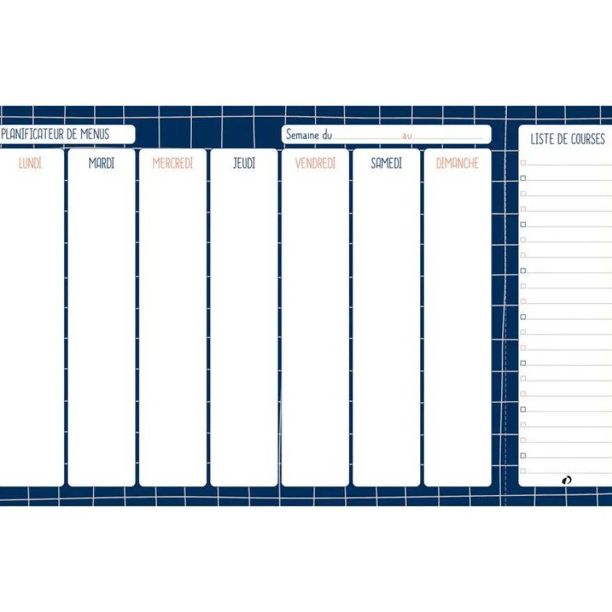 Quo Vadis - Planificateur de menus - Français - Carnets thématiques - Multicolore - Perpétuel - 16,5x26,5 cm - Papier Clairefontaine blanc - Fabrication française