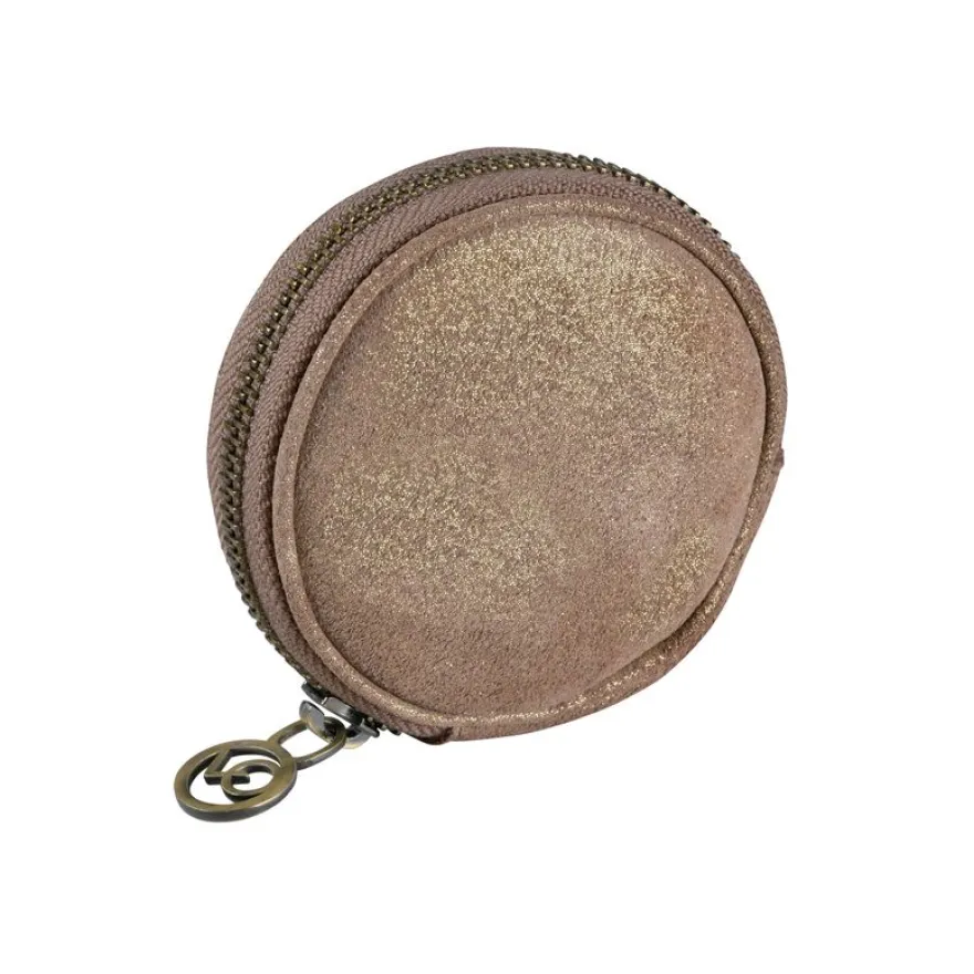 Quo Vadis - Porte-monnaie - Ronde - Julo - 9x9x4 cm - Cuir de vachette suédé - 1 compartiment(s)