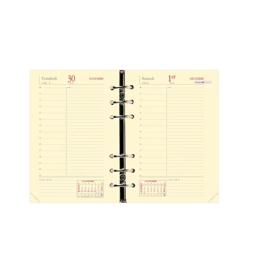 Quo Vadis - Recharge Organiseur - 2027 - Timer 17 Prestige - Journalier - Français - 13 mois de décembre à décembre - 10x17 cm - Papier Clairefontaine ivoire - Fabrication française