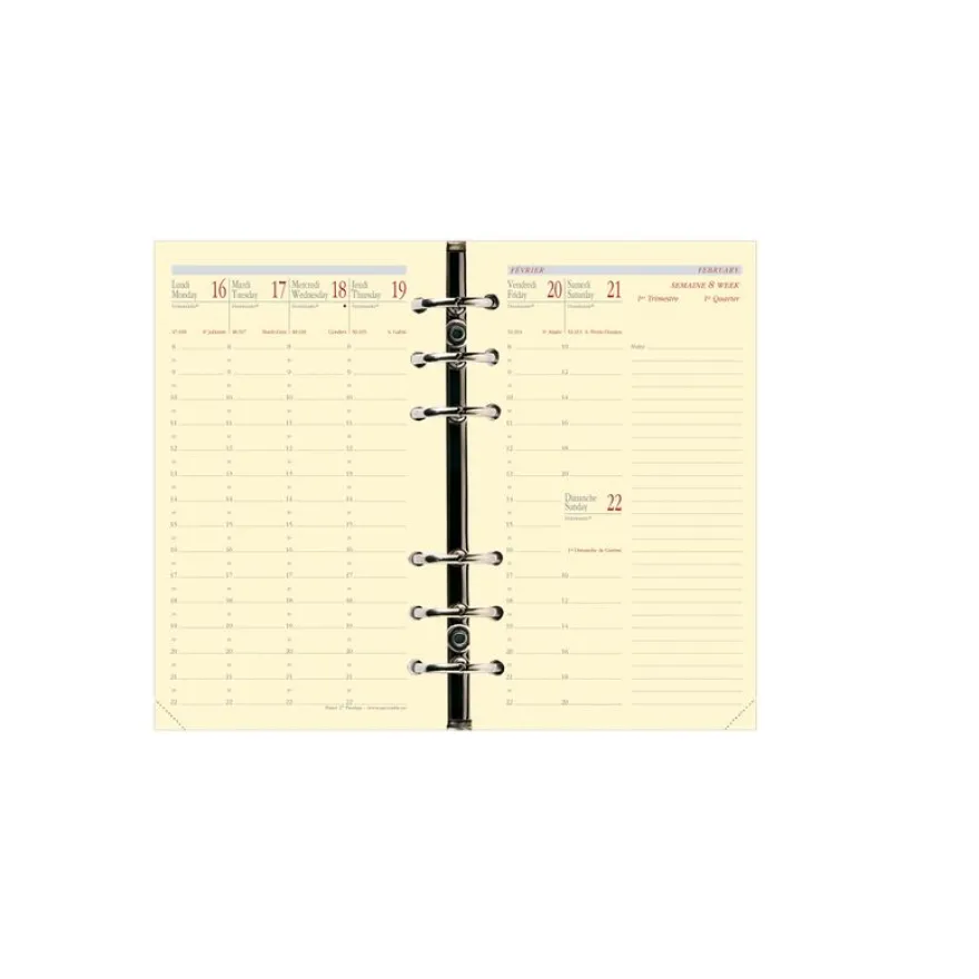 Quo Vadis - Recharge Organiseur - 2026-2027 - Timer 17 Prestige - Semainier Planning - Français - 16 mois de septembre à décembre - 10x17 cm - Papier Clairefontaine ivoire - Fabrication française