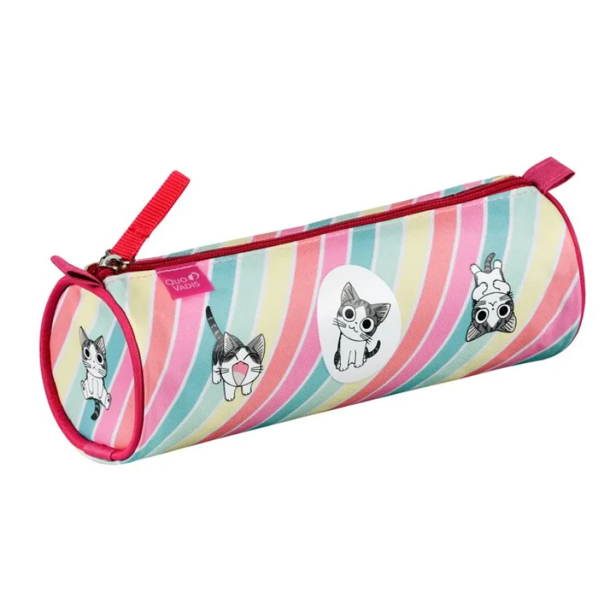Quo Vadis - Trousse scolaire - Ronde - Chi - 23x8x8 cm - Toile (polyester) - 1 compartiment(s)