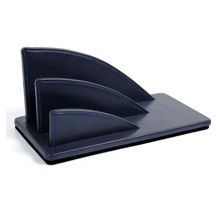 Quo Vadis Satiny - Trieur éventail 2 compartiments - 23,5 x 10 cm - bleu marine