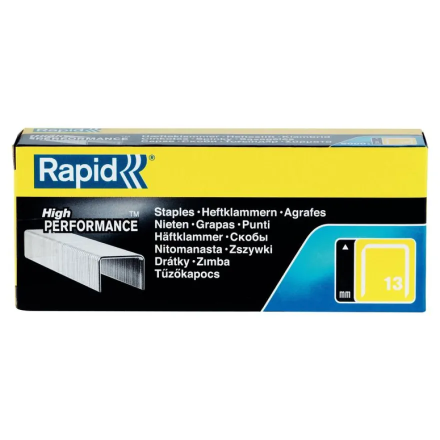 Rapid - Boîte de 5000 Agrafes N°13 (13/4mm) - acier galvanisé - pour cloueur