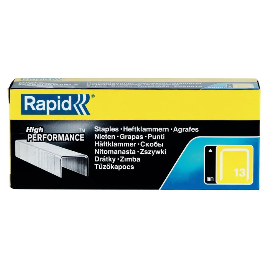 Rapid - Boîte de 5000 Agrafes N°13 (13/6mm) - acier galvanisé - pour cloueur