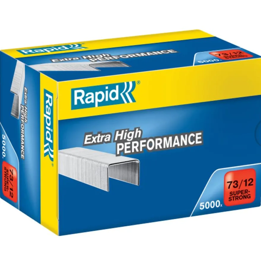 Rapid - Boîte de 5000 Agrafes Super Strong 73/12 - jusqu'à 70 feuilles - acier galvanisé