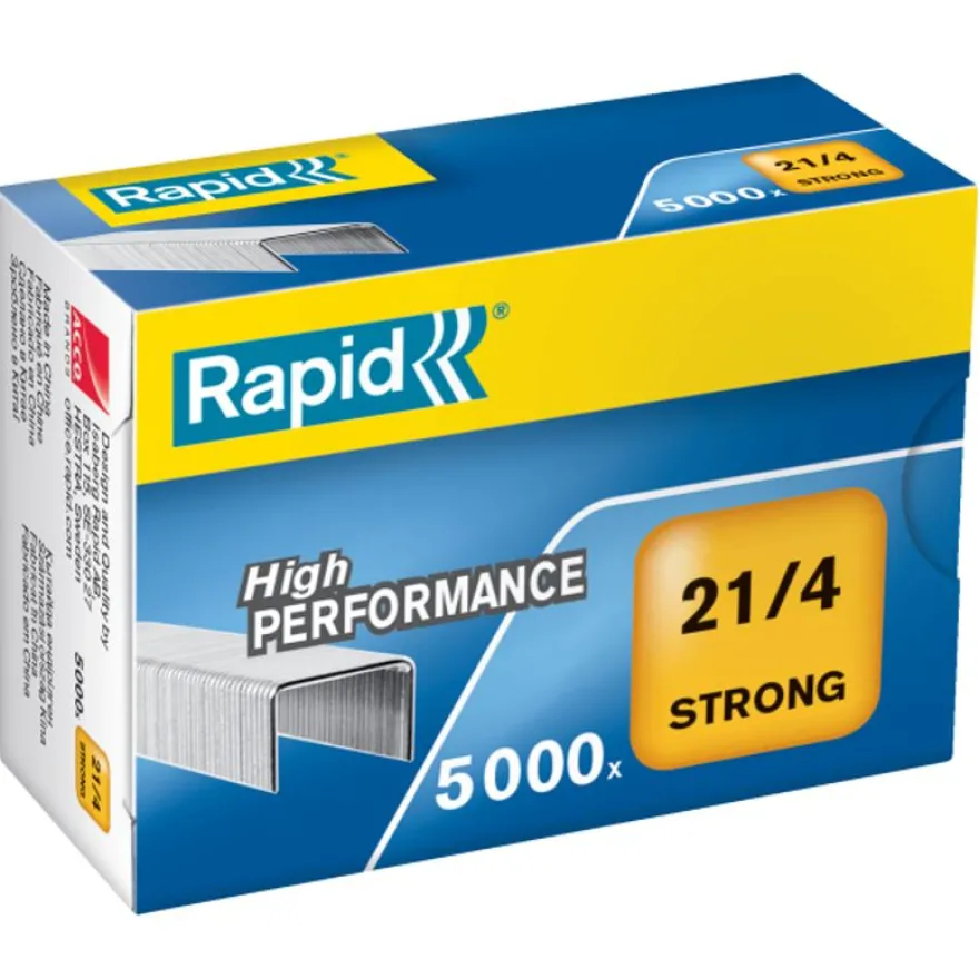 Rapid - Boîte de 5000 Agrafes Strong 21/4 - jusqu'à 15 feuilles - acier galvanisé