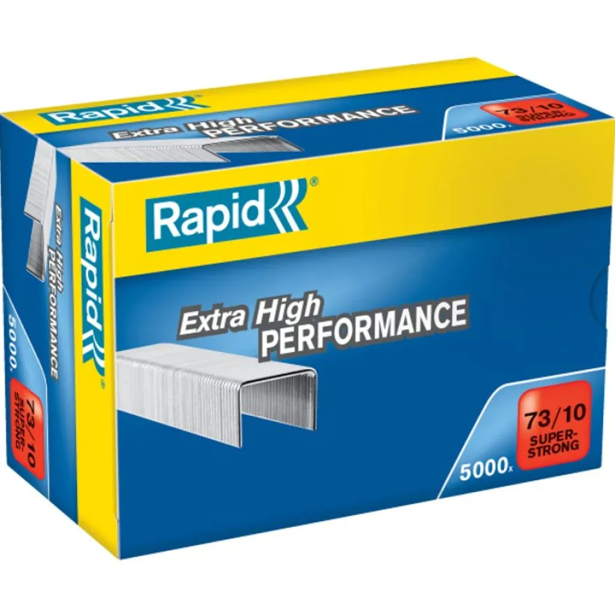 Rapid - Boîte de 5000 Agrafes Super Strong 73/10 - jusqu'à 40 feuilles - acier galvanisé