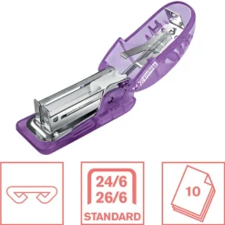 Rapid - Mini Agrafeuse Colour'Breeze - capacité 10 feuilles - agrafes 24/6 ou 26/6 - Lavande