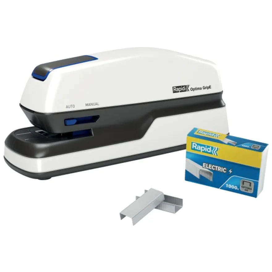 Rapid Optima Grip - Agrafeuse électrique - capacité de 20 feuilles - agrafes Optima HD56