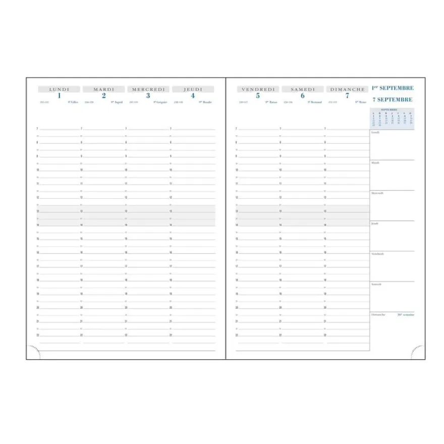 Recharge pour agenda SAD 29 16 mois - 1 semaine sur 2 pages - A4 (21x29,7 cm) - Exacompta