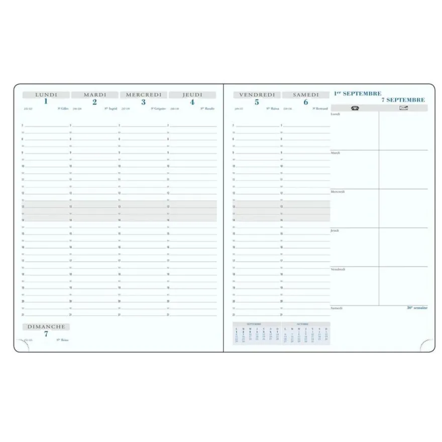 Recharge pour agenda SAS 27 - 1 semaine sur 2 pages - 21 x 27 cm - Exacompta