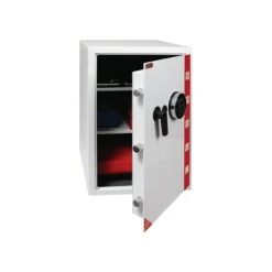 Reskal SE 4 Premium - Coffre-fort 78L à code - 2 étagères - acier blanc