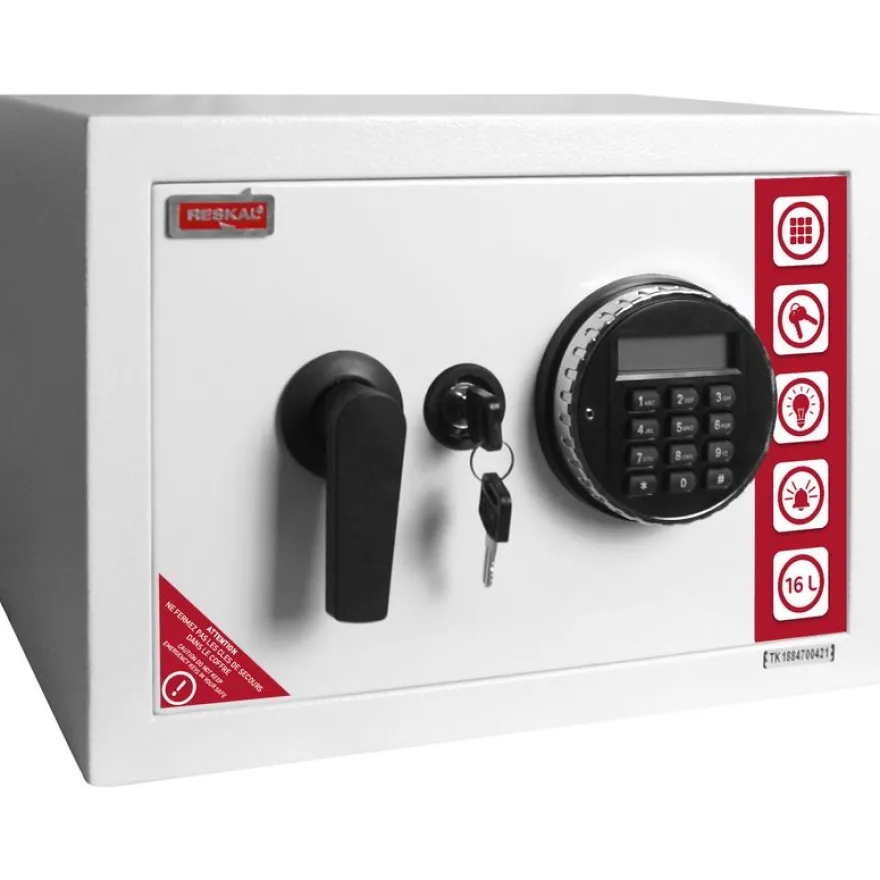 Reskal SE 2 Premium - Coffre-fort 16,5L à code - acier blanc