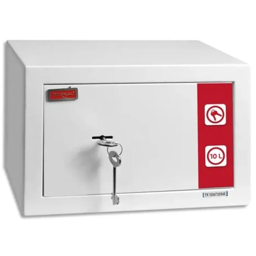 Reskal SM1 Premium - Coffre-fort 9,9L à clé - acier blanc