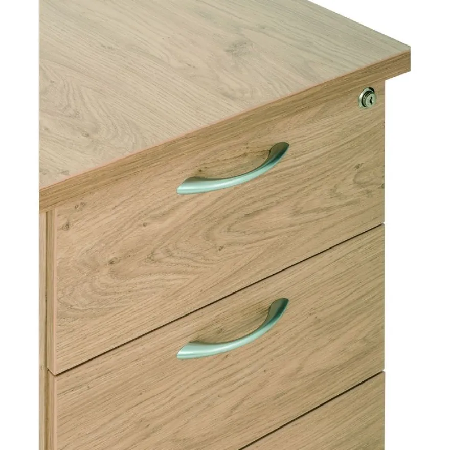 Retour direct sur caisson 3 tiroirs IDRA/DUAL - L80 x P60 cm - imitation chêne clair