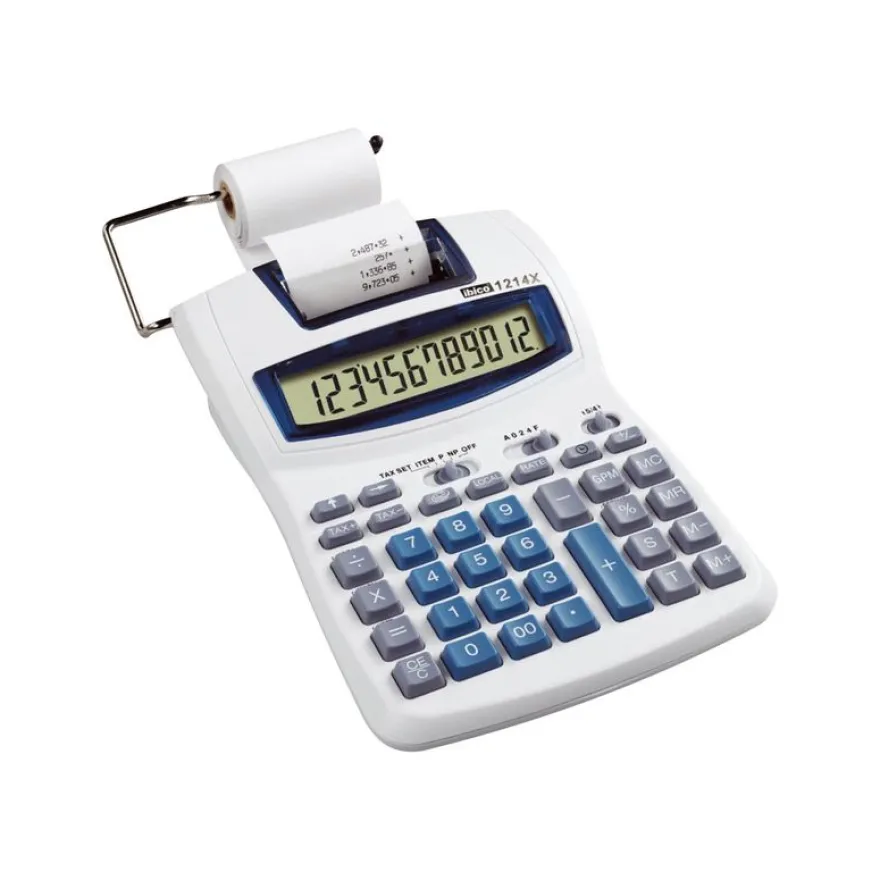 Rexel Ibico Semi-Pro 1214X - Calculatrice imprimante - LCS - 12 chiffres - alimentation batterie ou adaptateur (non fourni)