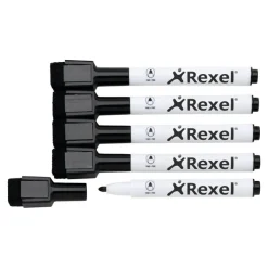 Rexel Joy - Pack de 6 marqueurs noirs pour tableau blanc - pointe fine