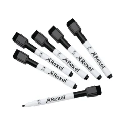 Rexel Joy - Pack de 6 marqueurs noirs pour tableau blanc - pointe fine