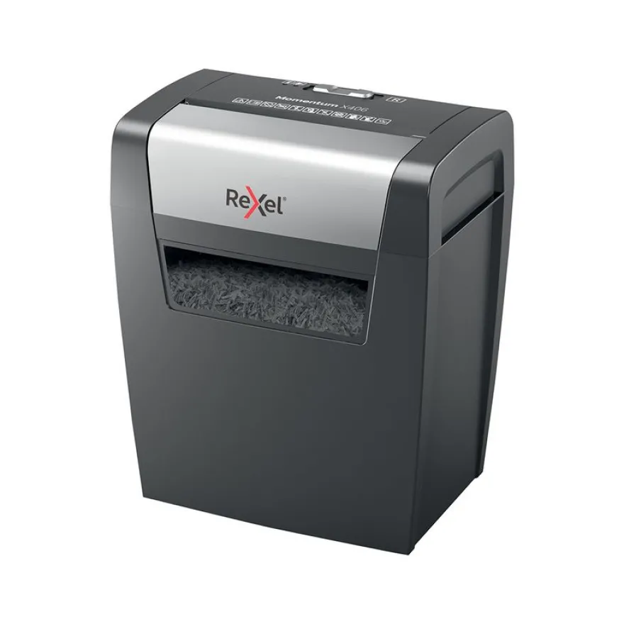 Rexel Momentum X406 - destructeur de documents coupe croisée - 6 feuilles - Corbeille 15 litres